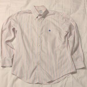 Brooks Brothers Pink and Blue Striped Shirt